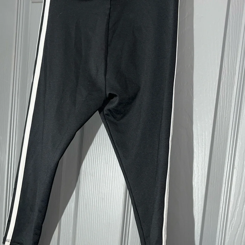 Adidas Kids Black Leggings‎ with White Accents